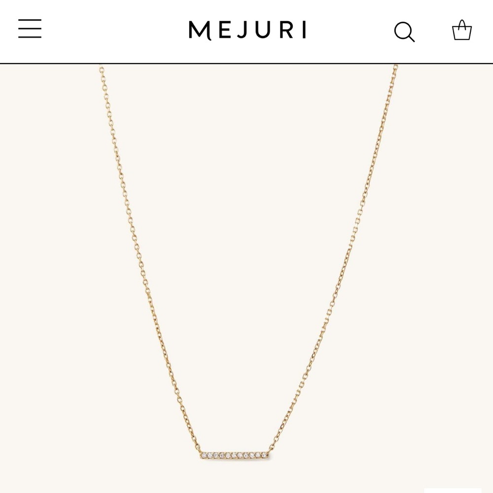 Mejuri - Diamonds Line Necklace - 14K Solid Gold - LIKE NEW